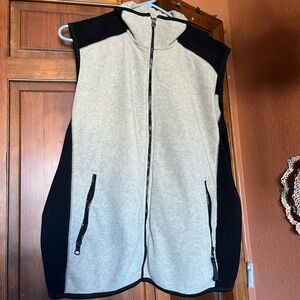 Gray and Black Zip-Up Vest